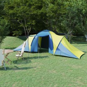 Camping Tent 6 Persons Blue and Yellow