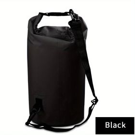 Outdoor Waterproof Sport Dry Bag With Adjustable Shoulder Strap For Beach; Drifting; Mountaineering Outdoor Backpack Waterproof Hiking Bag 500D Nylon (Color: Black, Size: 30L)